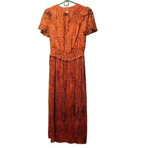 Next pink crepe floral maxi dress size 6